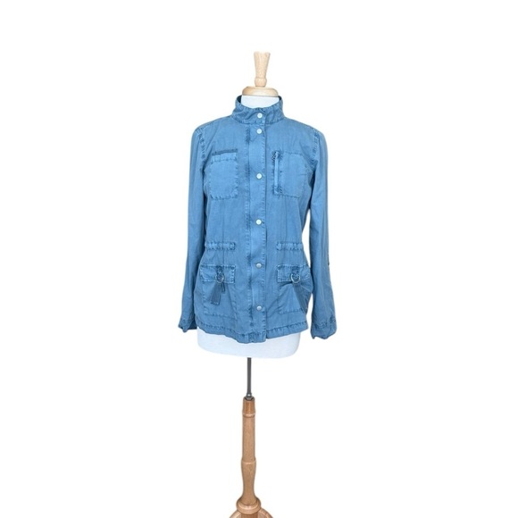 LOFT Jackets & Blazers - LOFT Blue Tie Waist Utility Jacket XS